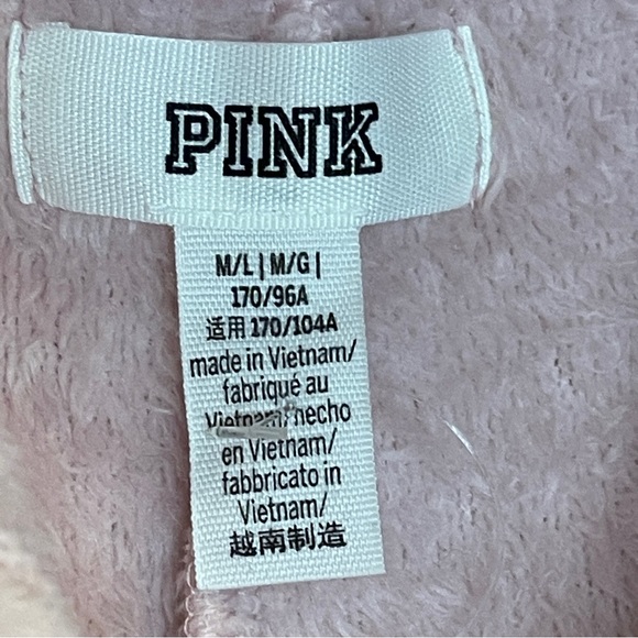 Victorias Secret Pink TEDDY SLEEP Long Jane Romper One Piece Pajama NWOT M/L - Picture 6 of 7